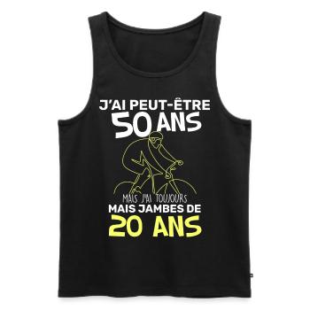 Anniversaire 50 ans homme cycliste Fan de vélo - Débardeur bio Premium Homme - noir - Devant - Michal (187cm)