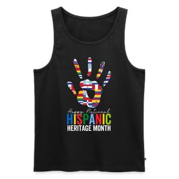 Monat des hispanischen Kulturerbes Herencia Hispana Latino - Männer Premium Bio Tank Top - Schwarz - Vorne - AI Model Male 178 light (178cm)