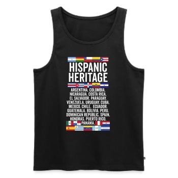 Hispanic Heritage Latino Countries Funny Herencia - Men's Premium Organic Tank Top - black - Front - Michal (187cm)