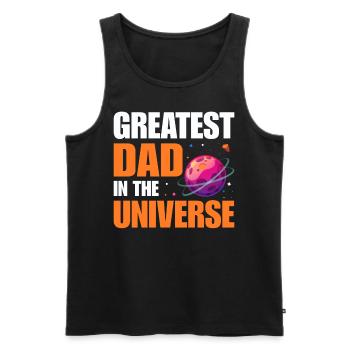 Le plus grand père de l’univers Science Papa Drôle - Débardeur bio Premium Homme - noir - Devant - Michal (187cm)