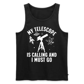 Lustiges Astronomie-Teleskop Sternenbeobachtung Weltraum - Männer Premium Bio Tank Top - Schwarz - Vorne - Michal (187cm)
