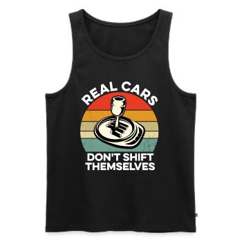 Echte Autos schalten sich nicht manuell - Männer Premium Bio Tank Top - Schwarz - Vorne - AI Model Male 178 light (178cm)