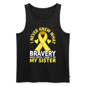 Childhood Cancer Sister Family Childhood Cancer - Men's Premium Organic Tank Top - black - Front - Michal (187cm)