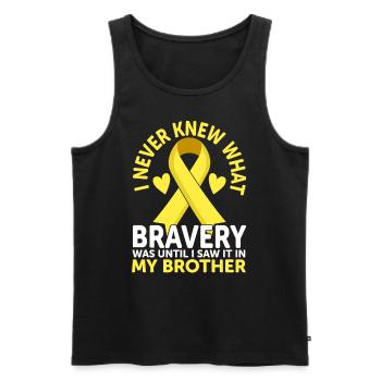 Childhood Cancer Brother Family Childhood Cancer - Men's Premium Organic Tank Top - black - Front - Michal (187cm)