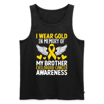 Childhood Cancer Brother Family Childhood Cancer - Men's Premium Organic Tank Top - black - Front - Michal (187cm)