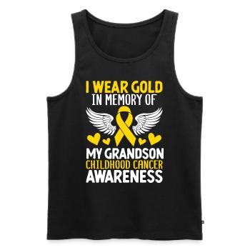 Childhood Cancer Grandson Family Childhood Cancer - Men's Premium Organic Tank Top - black - Front - Michal (187cm)