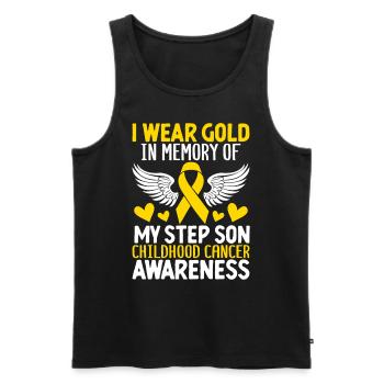 Childhood Cancer Stepson Family Childhood Cancer - Men's Premium Organic Tank Top - black - Front - Michal (187cm)