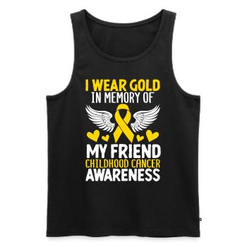 Childhood Cancer Friend Family Childhood Cancer - Men's Premium Organic Tank Top - black - Front - Michal (187cm)
