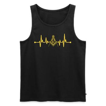Freemasonry Square and Compass Bricklayer Masonic - Men's Premium Organic Tank Top - black - Front - AI Model Male 178 light (178cm)