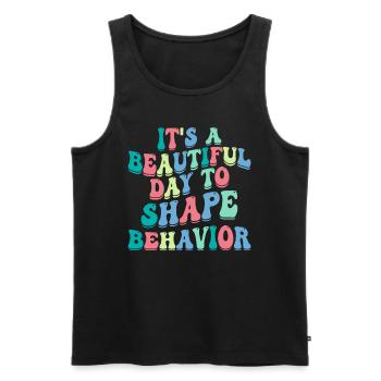 It's A Beautiful Day to Shape Behavior Autism - Men's Premium Organic Tank Top - black - Front - AI Model Male 178 light (178cm)