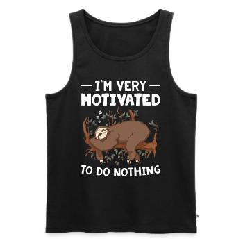Lustiges Faultier Nichts tun Prokrastination Faultier - Männer Premium Bio Tank Top - Schwarz - Vorne - AI Model Male 178 light (178cm)
