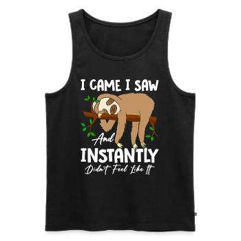Ich kam, ich sah lustiges Faultier, das nichts tat Faultier Energie - Männer Premium Bio Tank Top - Schwarz - Vorne - AI Model Male 178 light (178cm)