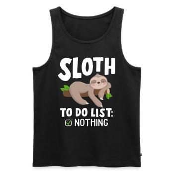 Faultier-To-Do-Liste Lustiges Faultier Nichts faul tun - Männer Premium Bio Tank Top - Schwarz - Vorne - AI Model Male 178 light (178cm)