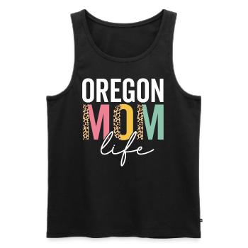 Oregon Mama Leben Lustig Mama Leopard Oregon Mama - Männer Premium Bio Tank Top - Schwarz - Vorne - Michal (187cm)