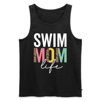 Swim Mom Life Funny Mom Leopard Swim Mama Cheetah - Men's Premium Organic Tank Top - black - Front - AI Model Male 178 light (178cm)