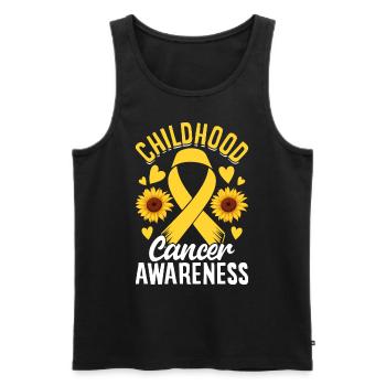 Childhood Cancer Month Gold Ribbon Childhood - Men's Premium Organic Tank Top - black - Front - Michal (187cm)