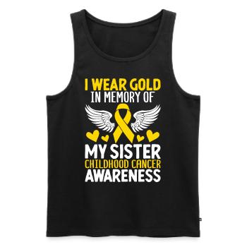 Childhood Cancer Sister Family Childhood Cancer - Men's Premium Organic Tank Top - black - Front - Michal (187cm)