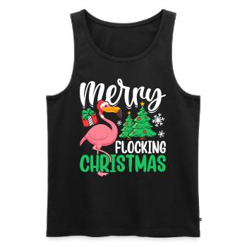 Frohe Scharen Weihnachten Flamingo Lustige Weihnachten - Männer Premium Bio Tank Top - Schwarz - Vorne - Michal (187cm)