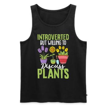Introverted But Willing to Discuss Plants Funny - Men's Premium Organic Tank Top - black - Front - Michal (187cm)