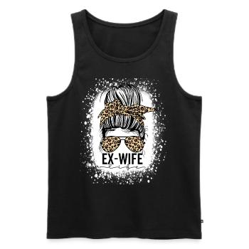 Ex Femme Drôle Divorce Désordonné Chignon Léopard Bandana - Débardeur bio Premium Homme - noir - Devant - Michal (187cm)