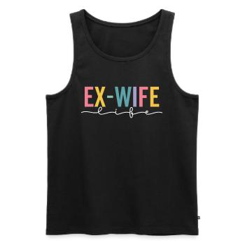 Ex Femme Mariage Fin Femme Rétro Groovy Drôle - Débardeur bio Premium Homme - noir - Devant - Michal (187cm)