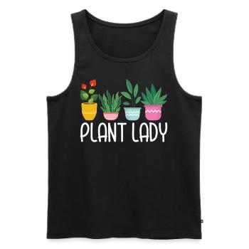 Plante Lady Drôle Jardinage Amant Pot Tête Plante - Débardeur bio Premium Homme - noir - Devant - Michal (187cm)