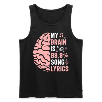 Mon cerveau est à 99.9% Paroles de chansons Drôle Femmes Hommes - Débardeur bio Premium Homme - noir - Devant - Michal (187cm)