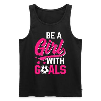 Sei ein Mädchen mit Zielen Pink Inspirierend - Männer Premium Bio Tank Top - Schwarz - Vorne - Michal (187cm)