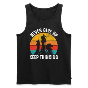 Chess Inspirational Keep Thinking for Men Chess - Men's Premium Organic Tank Top - black - Front - Michal (187cm)