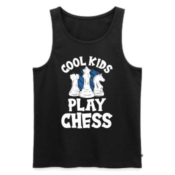 Cool Kids Play Funny Chess Board Game for Kids - Men's Premium Organic Tank Top - black - Front - Michal (187cm)
