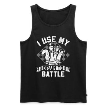 Funny Chess Board Game Checkerboard Knight Chess - Men's Premium Organic Tank Top - black - Front - AI Model Male 178 light (178cm)
