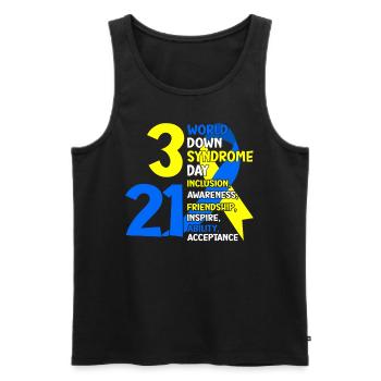 21.03. Welt-Down-Syndrom-Tag Trisomie 21 Blau und - Männer Premium Bio Tank Top - Schwarz - Vorne - Michal (187cm)