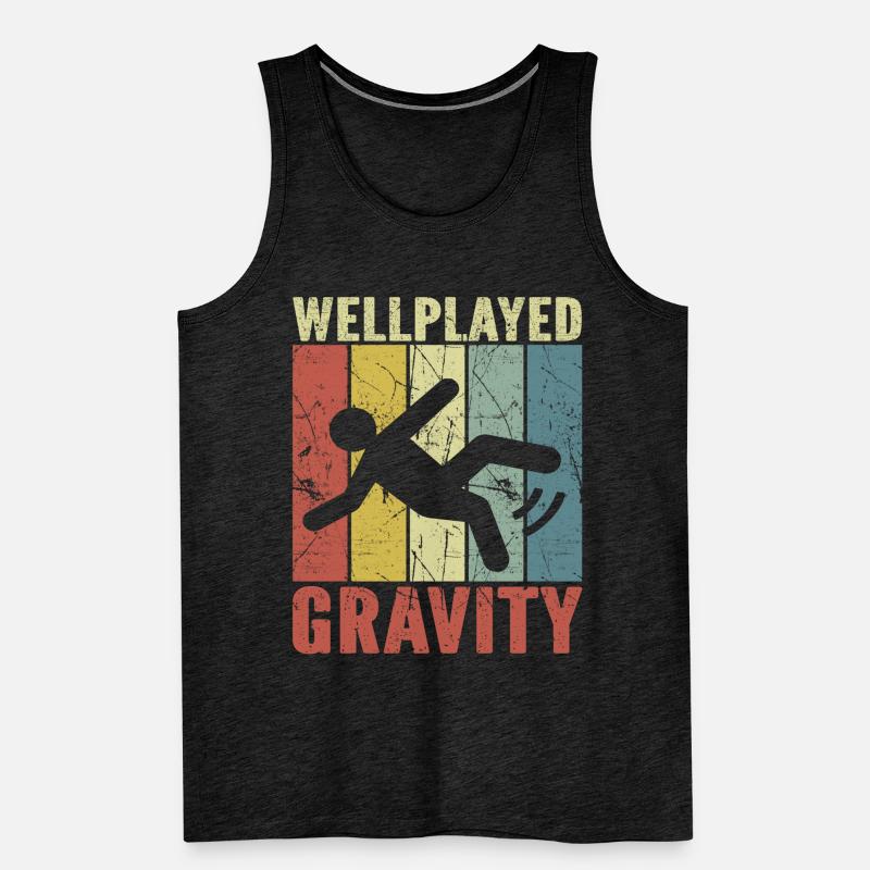Well Played Gravity Broken Bone Retro Vintage Men's Premium Organic Tank Top