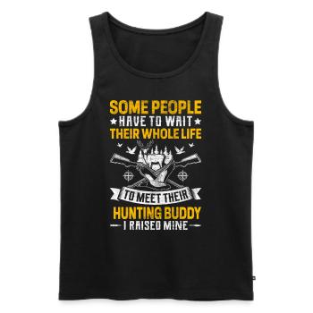 Funny Hunting Buddy Wildlife Hunter Dad Hunting - Men's Premium Organic Tank Top - black - Front - Michal (187cm)