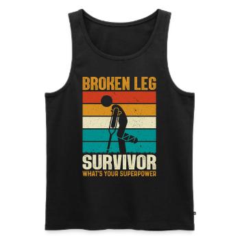 Gebrochenes Bein Knöchelchirurgie Genesung Gebrochenes Bein - Männer Premium Bio Tank Top - Schwarz - Vorne - Michal (187cm)