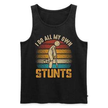 Ich mache alle meine Stunts selbst Knochenbrüche - Männer Premium Bio Tank Top - Schwarz - Vorne - Michal (187cm)