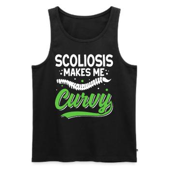 Drôle de scoliose Ruban vert Spin Fusion Spine - Débardeur bio Premium Homme - noir - Devant - Michal (187cm)