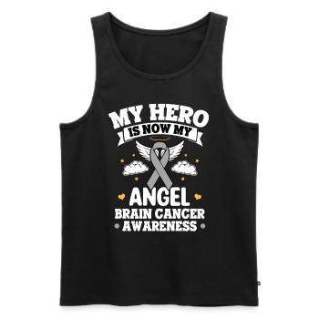 My Hero Is Now My Angel Brain Cancer Awareness - Men's Premium Organic Tank Top - black - Front - Michal (187cm)