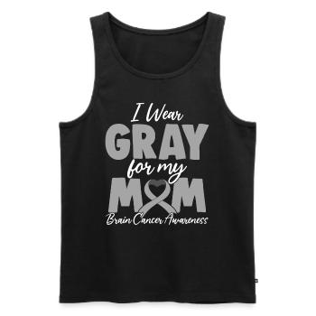 I Wear Gray for My Mom Gray Ribbon Brain Cancer - Men's Premium Organic Tank Top - black - Front - Michal (187cm)