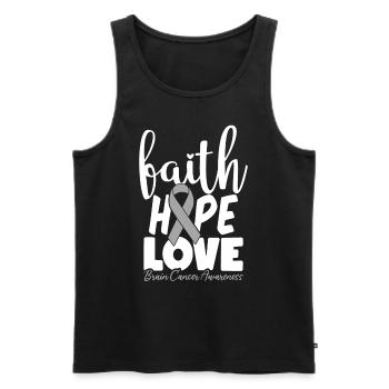 Faith Hope Love Neurosurgery Brain Cancer Gray - Men's Premium Organic Tank Top - black - Front - Michal (187cm)
