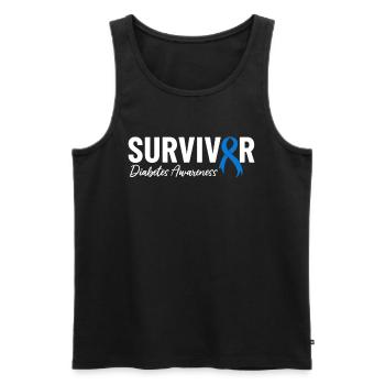Diabetes Survivor Blue Ribbon Nutzlose Bauchspeicheldrüse - Männer Premium Bio Tank Top - Schwarz - Vorne - Michal (187cm)