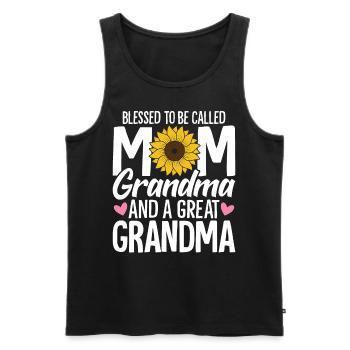 Chemise d’arrière-grand-mère pour la fête des mères de grand-mère - Débardeur bio Premium Homme - noir - Devant - AI Model Male 178 light (178cm)