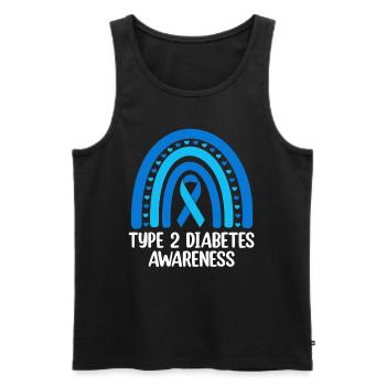 Type 2 Diabetes Awareness Juvenile Diabetes T2D - Men's Premium Organic Tank Top - black - Front - AI Model Male 178 light (178cm)