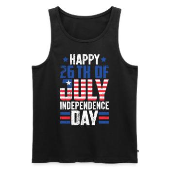 26th Of July Flag Liberia Independence Day - Men's Premium Organic Tank Top - black - Front - AI Model Male 178 light (178cm)