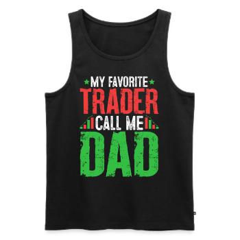 Funny Trading Dad Cryptocurrency Stock Market - Men's Premium Organic Tank Top - black - Front - Michal (187cm)