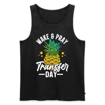 Wake Pray Transfer Day Orange Ribbon IVF Egg - Men's Premium Organic Tank Top - black - Front - AI Model Male 178 light (178cm)