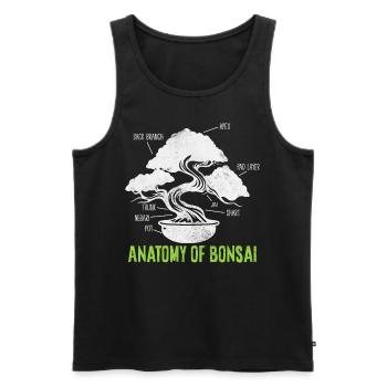 Drôle de bonsaï anatomie de la plante japonaise - Débardeur bio Premium Homme - noir - Devant - Michal (187cm)