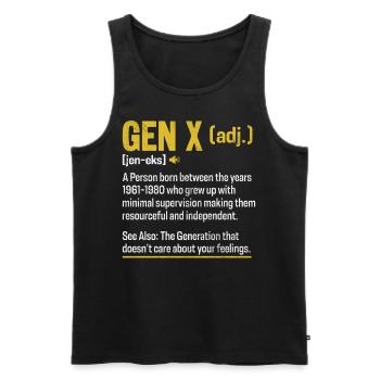 Gen X Funny Definition Xennials Generation X - Men's Premium Organic Tank Top - black - Front - AI Model Male 178 light (178cm)