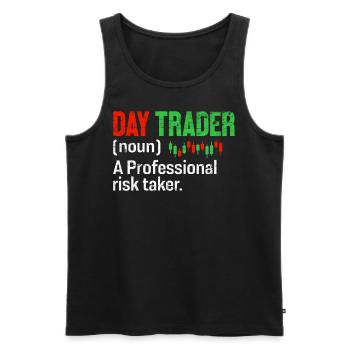 Day Trader Funny Definition Candlestick - Men's Premium Organic Tank Top - black - Front - AI Model Male 178 light (178cm)