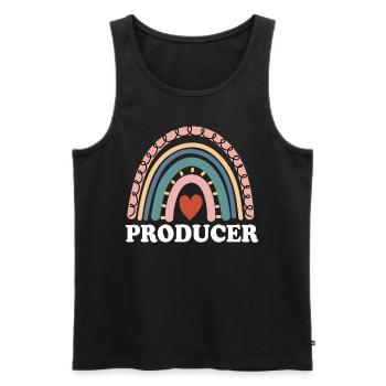 Producteur Boho Rainbow Cinématographie Réalisation de films - Débardeur bio Premium Homme - noir - Devant - AI Model Male 178 light (178cm)